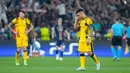 Pemain Inter Milan, Lautaro Martinez, tampak kecewa setelah gagal meraih trofi Liga champions 2024/2025 di Stadion Allianz Arena, Minggu (01/06/2025) dini hari WIB. (AP Photo/Matthias Schrader)