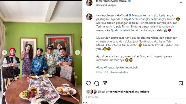Tamara Bleszynski bertemu Yati Octavia dan Pangky Suwito di Bali (Foto: Instagram  tamarableszynskiofficial)