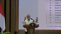 Menteri Koordinator Bidang Pangan Zulkifli Hasan (ZUlhas) saat memberikan sejumlah materi kepada kepala daerah di Retreat Kepala Daerah, Magelang, Jawa Tengah.