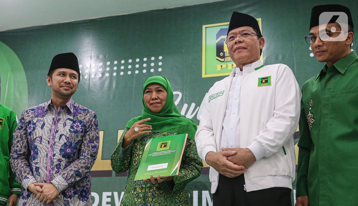 PPP resmi mendukung pasangan Khofifah-Emil untuk kembali maju mencalonkan diri dalam Pemilihan Gubernur Jawa Timur dalam Pemilihan Kepala Daerah (Pilkada) serentak 2024. (Liputan6.com/Angga Yuniar)