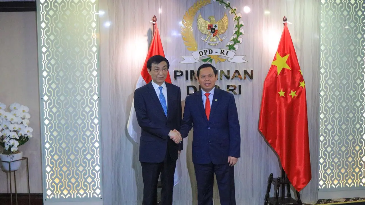 Ketua DPD RI Sultan B Najamudin bertemu dengan Ketua Chinese People’s Political Consultative Conference (CPPCC) Wang Huning.