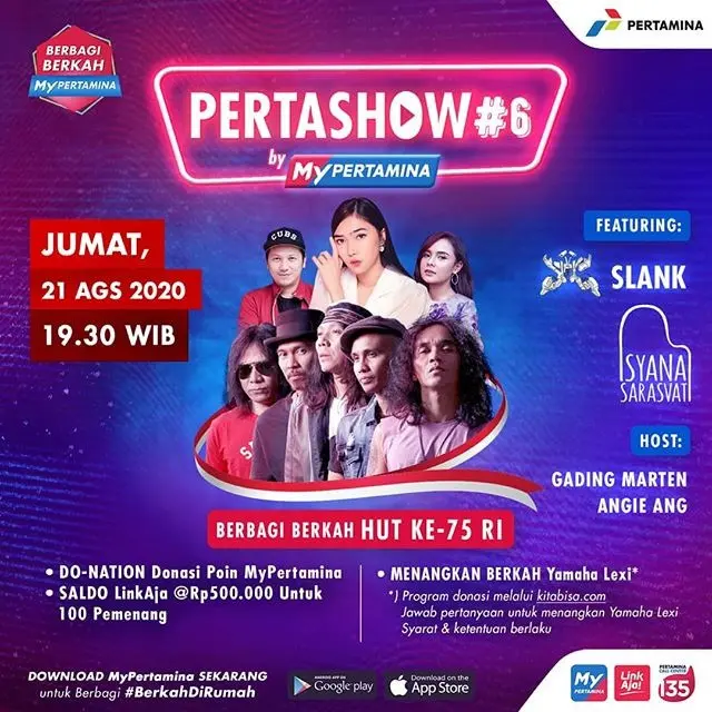 Seru dan Meriah: Isyana, Slank, Gading Marten Dipertemukan di Panggung Pertashow #6