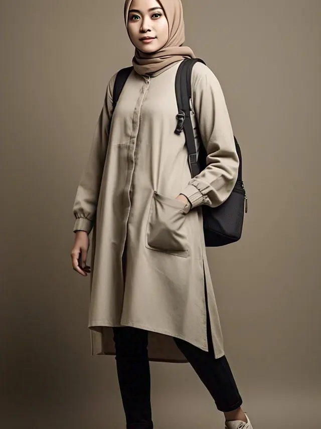 Gamis Tunik Panjang ala Streetwear