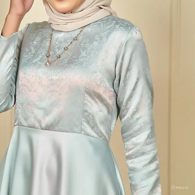 Gamis Brokat Kombinasi Batik