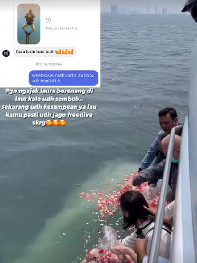 Usai Dikremasi, Ini 6 Momen Pelarungan Abu Jenazah Laura Anna di Laut Ancol