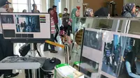 Alat pendeteksi suhu panas sebagai antisipasi virus corona di Bandara Pekanbaru. (Liputan6.com/M Syukur)