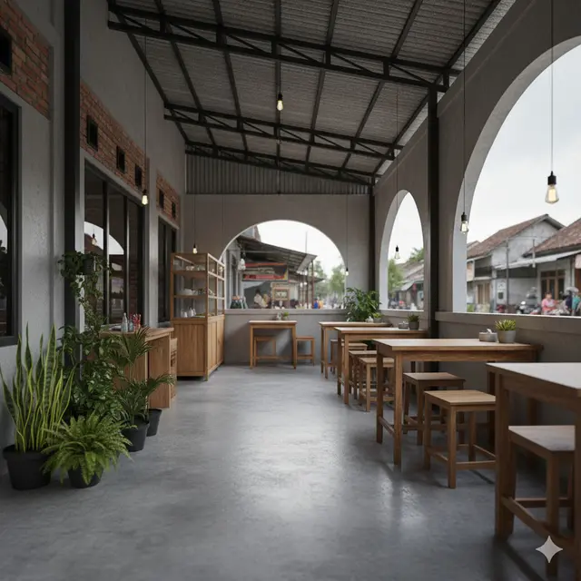 Desain Warung Mudah Dibersihkan dan Tahan Lama