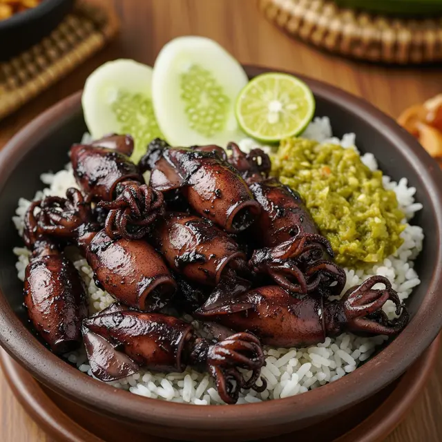 Rice Bowl Cumi Hitam Madura (Gemini AI)