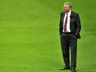 Ekspresi manajer MU Sir Alex Ferguson usai tim asuhannya dikalahkan Barcelona 1-3 dalam final Liga Champions di Wembley Stadium, 28 Mei 2011. AFP PHOTO/GLYN KIRK