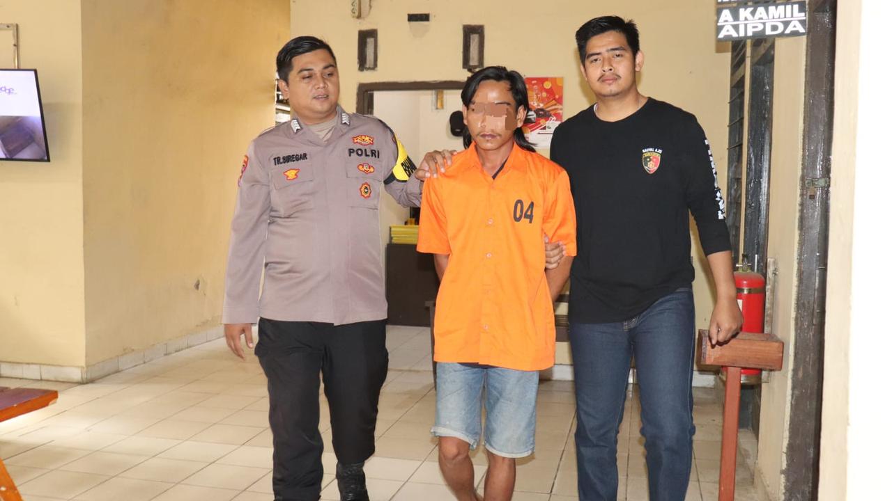 Pelaku pencurian puluhan tabung gas LPG yang buron sejak 2019 berhasil diringkus Mapolsek Gadingrejo. Foto : (Istimewa)