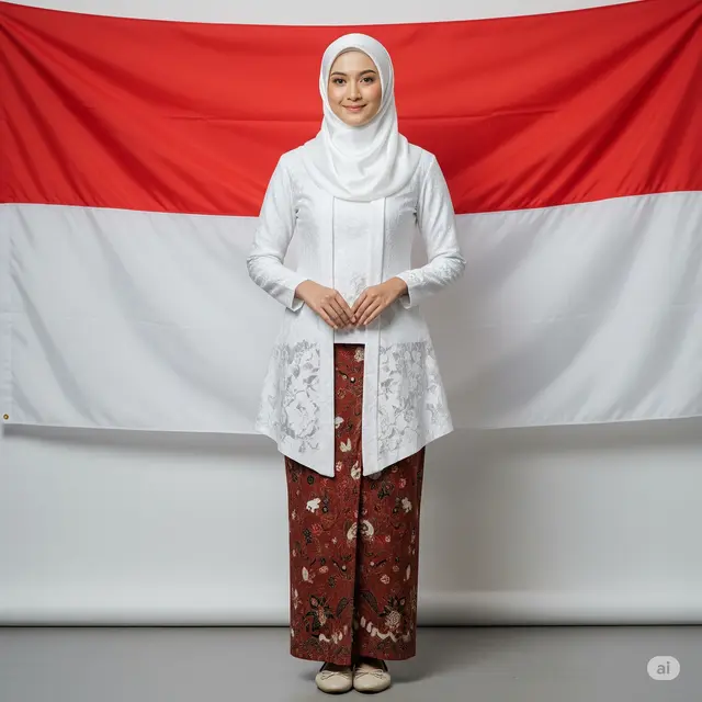 Outfit Lomba 17 Agustus untuk Muslimah.