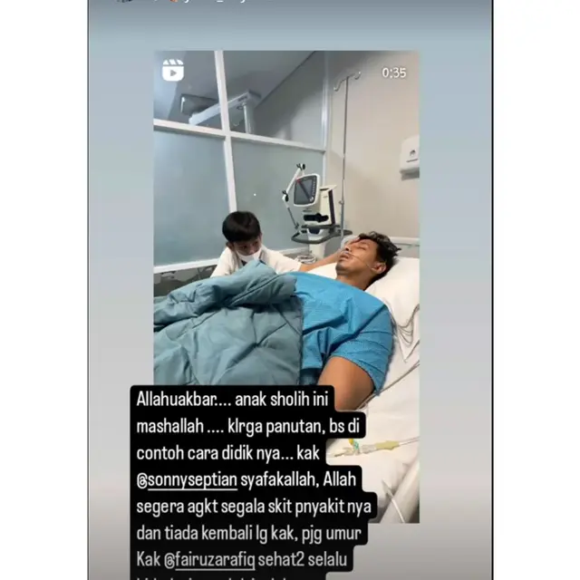 6 Potret King Faaz Selawatin Sonny Septian di Ruang ICU,