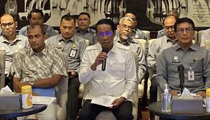 Menkum Supratman Andi Agtas menjabarkan soal capaian kerja triwulan I Kementerian Hukum (Kemenkum) di Direktorat Jenderal Administrasi Hukum Umum (Ditjen AHU). (Liputan6.com/Arviola&nbsp;Marchsyalina Syurgandari)