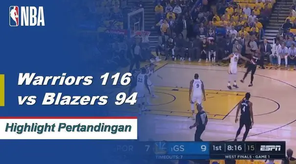 Stephen Curry mencetak 36 poin, termasuk sembilan 3 poin, ketika Golden State mengambil Game 1 dari WCF melawan Portland.