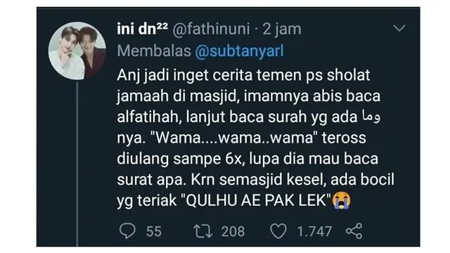 6 Cerita Lucu Bocil Shalat Berjamaah di Masjid Ini Bikin Tepuk Jidat
