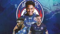 Arema FC - Abel Camara, Sergio Silva, Ilham Udin (Bola.com/Adreanus Titus)