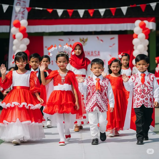 Lomba Fashion Show 17 Agustus Anak. Foto: Gemini