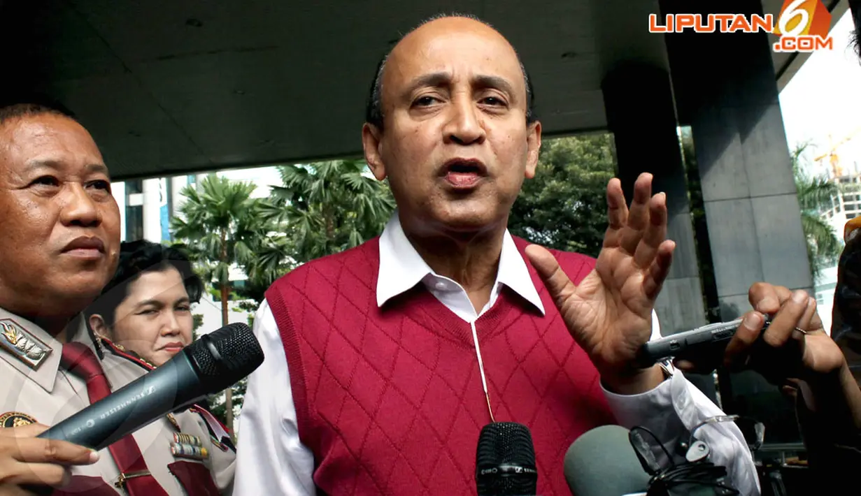 Senin (14/4/2014), Ketua DPP Hanura, Fuad Bawazier datang ke gedung KPK untuk menjalani serangkaian pemeriksaan. (Liputan6.com/Johan Tallo)