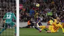 Skor imbang tanpa gol pun menjadi hasil akhir laga Barcelona vs Girona ini. (AP Photo/Joan Monfort)