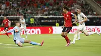 Pemain Korea Selatan, Son Heung-min belum mampu menyelesaikan peluang menjadi gol pada saat bertanding melawan Republik Ceko pada laga perdana Piala Dunia 2026 di Estadio Guadalajara, Meksiko, Jumat (12/6/2026) pagi WIB. (AFP/Ulises Ruiz)
