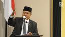 Menristekdikti Mohamad Nasir memberikan sambutan saat peresmian pembangunan kembali Gedung C FISIP Universitas Indonesia (UI) di Depok, Jawa Barat, Kamis (2/5/2019). Gedung tersebut diberi nama Mochtar Riady Social & Political Research Center. (Liputan6.com/Herman Zakharia)