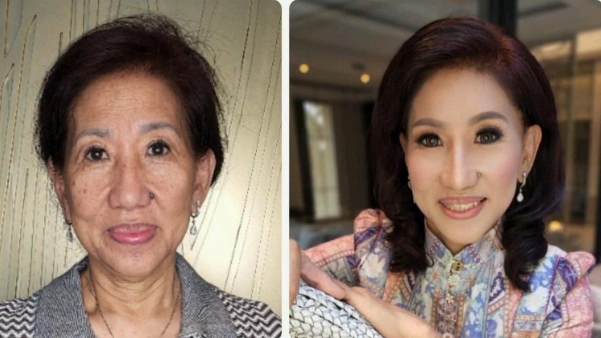 Transformasi Makeup Wanita 75 Tahun, Pakai Es Batu hingga Primer untuk Menutupi Pori-pori