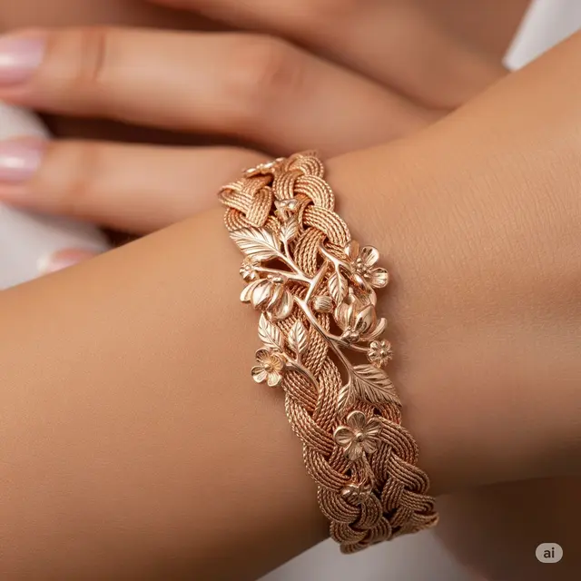 Gelang Anyam Motif Floral