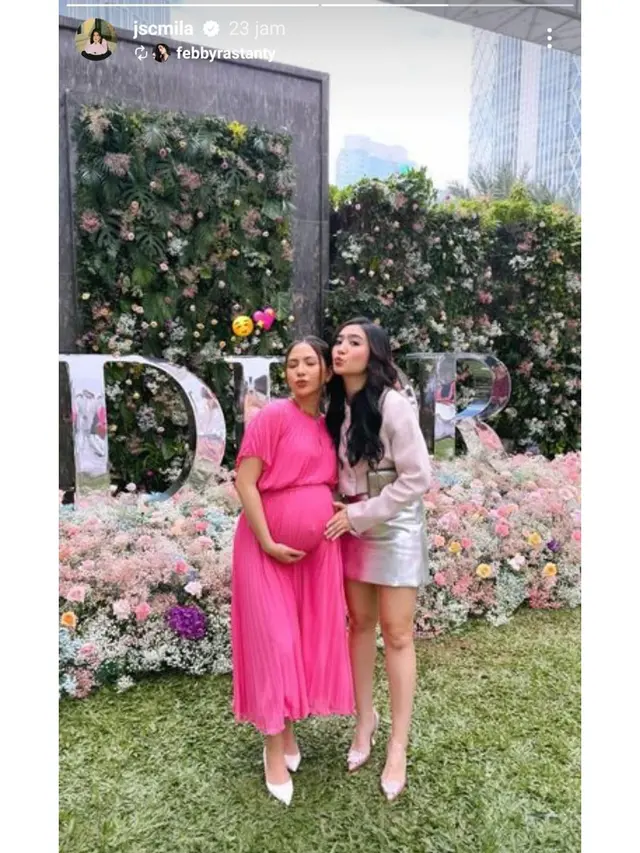 6 Potret Jessica Mila Ceria Bergaun Pink di Perayaan Valentine, Pamer Baby Bump