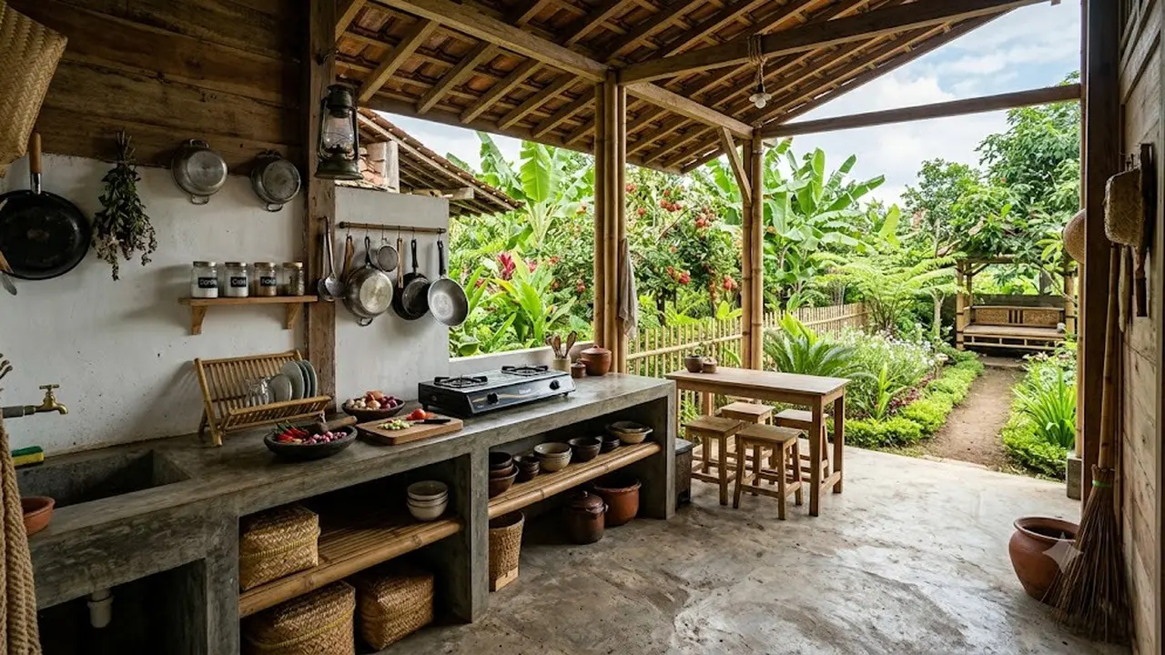 6 Inspirasi Dapur Terbuka Sederhana yang Cocok untuk Rumah Desa, Estetik Tanpa Biaya Mahal