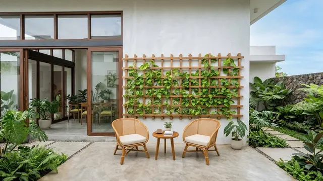 Perpaduan Tanaman Rambat dan Elemen Kayu untuk Mempercantik Rumah