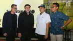 Head of Corporate Leasing and Marcomm Agung Sedayu Frans K Arsinto, Founder of BrightspotMRKT Anton Wirjono, Corsec PT MRT Jakarta M. Kamaluddin dan SVP Operations and Traffic Lazada Indonesia Haikal Bekti Anggoro berbincang jelang BrightspotMRKT di Jakarta, (17/9/2019). (Liputan6.com/Fery Pradolo)