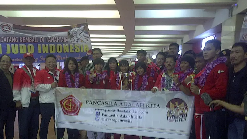 Juara Umum,Tim Judo Indonesia Disambut Meriah