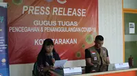 Gugus Tugas Tarakan mengumumkan dua jemaah Ijtima Gowa, Sulsel positif virus Corona Covid-19. (Foto: Liputan6.com/Siti Hadiani)
