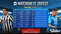 Link Live Streaming Liga Italia 2021/2022 Matchday 17 di Vidio. (Sumber : dok. vidio.com)