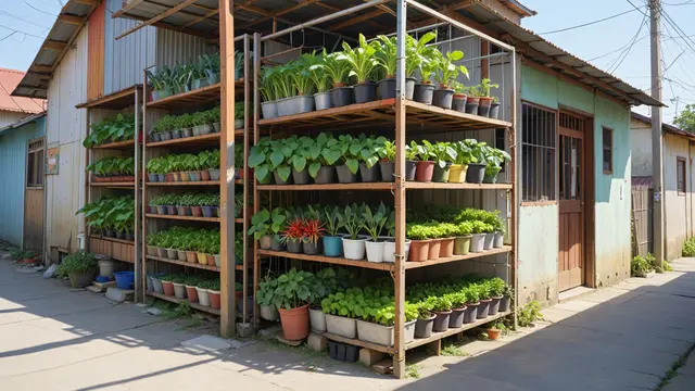 Contoh Rumah di Gang Sempit Tapi Tetap Punya Kebun (AI)