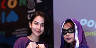 Estelle Linden, pemeran utama dalam film superhero 'Valentine' di acara Pop Con Asia 2015, Jakarta, Sabtu (8/8/2015). (Wimbarsana/Bintang.com)