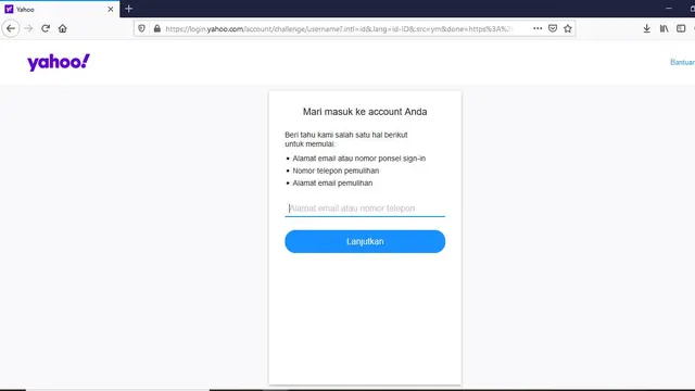 Lupa Kata Sandi Email Yahoo (Liputan6)