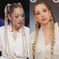 Lihat di sini beberapa gaya tak biasa BCL mengepang rambut pirangnya.