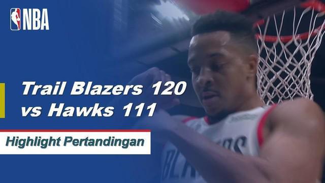 C.J. McCollum mencatat karir pertamanya triple-double saat Trail Blazers mendapatkan kemenangan atas Hawks, 120-111.