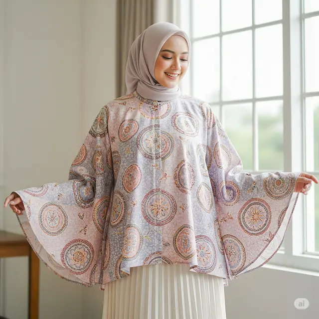 Model Blouse Batik Oversize Wanita Kekinian