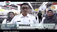 Sidak Diskoperindag Kabupaten Gresik, dibantu Satgas Pangan Polres Gresik, Kodim 0817 Gresik, Dinas Pertanian dan BPOM, Rabu siang menyasar pasar modern di Kecamatan Kebomas Gresik.