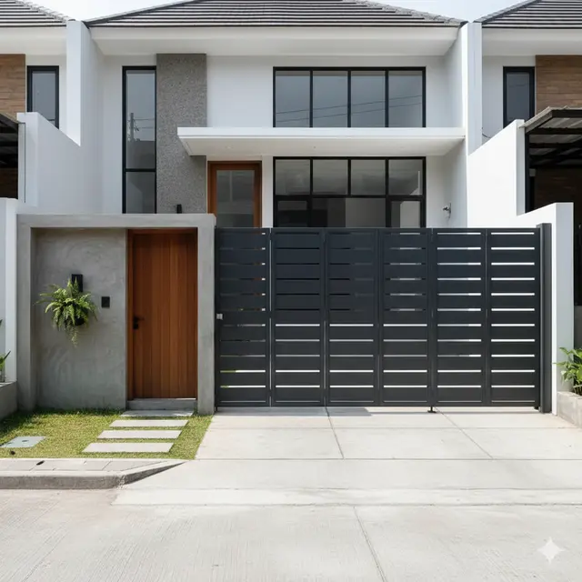 Model Gerbang Depan Rumah Minimalis (Foto: Gemini AI)