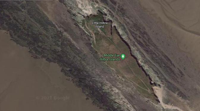 Peta Pulau Hilbre (Google maps)