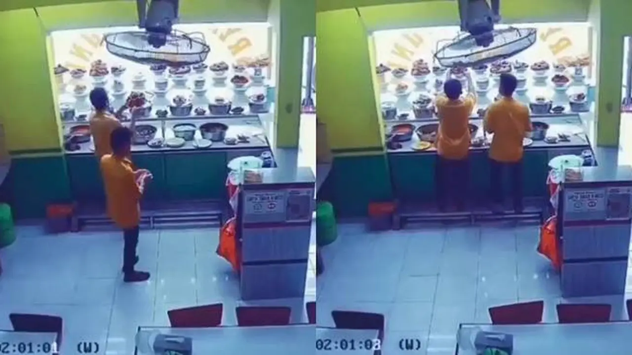 Viral Detik-Detik Lauk di Rumah Makan Padang Berjatuhan, Reaksi Pegawainya Bikin Kasihan