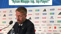 Bikin lawan mati kutu! Pelatih Swedia, Graham Potter, sampai geleng-geleng kepala dan dua kali bilang "Top" demi memuji kehebatan Kylian Mbappe yang sukses cetak dua gol ke gawang timnya.