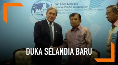 Wakil Presiden Jusuf Kalla menerima kunjungan Menteri Luar Negeri Selandia Baru Winston Peters.