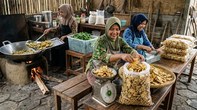 Ide Usaha Keripik Kiloan untuk Anggota Kelompok Wanita Tani (Foto: Gemini AI)