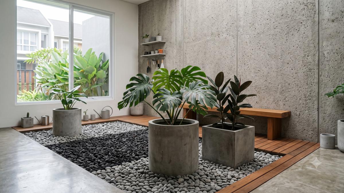 8 Desain Taman Kering di Dalam Rumah Minimalis, Estetis Tanpa Perlu Sering Siram