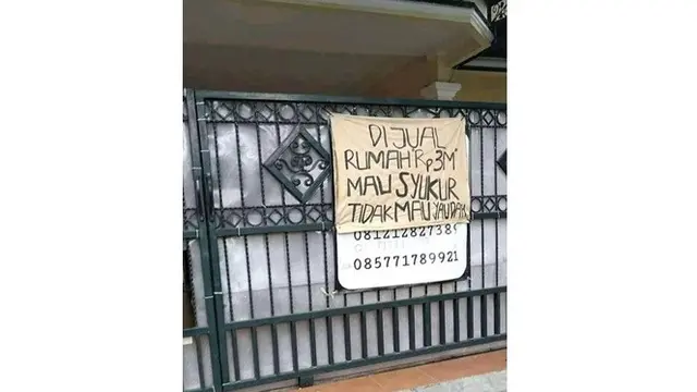 5 Spanduk Jual Rumah Ini Kocak Sekaligus Bikin Geregetan