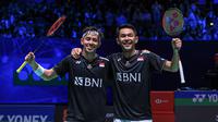 Ganda putra Indonesia&nbsp;Fajar Alfian/Muhammad Rian Ardianto lolos ke final All England 2023 setelah mengalahkan pasangan China&nbsp;He Ji Ting/Zhou Ha Dong 21-19 dan 21-17 di Utilita Arena Birmingham, Inggris, Minggu (19/3/2023) dini hari WIB. (foto: PBSI)